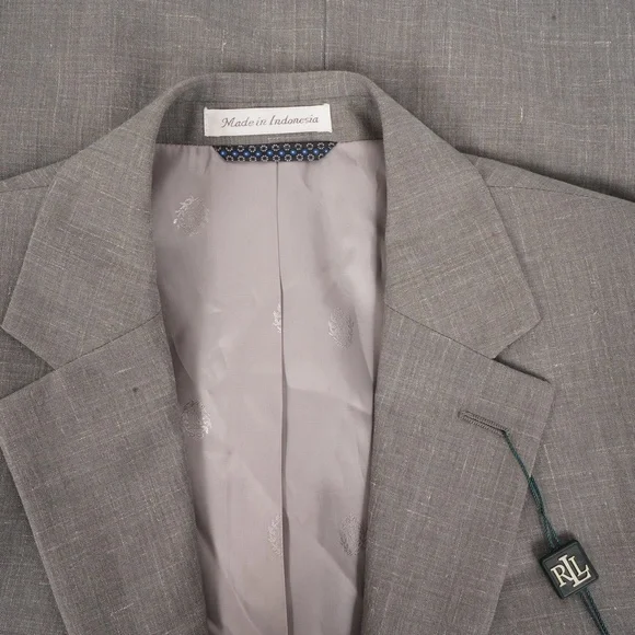 NWT $450 Lauren Ralph Lauren Grey Ultra Flex Suit Separates Blazer Size 40S - Picture 4 of 12
